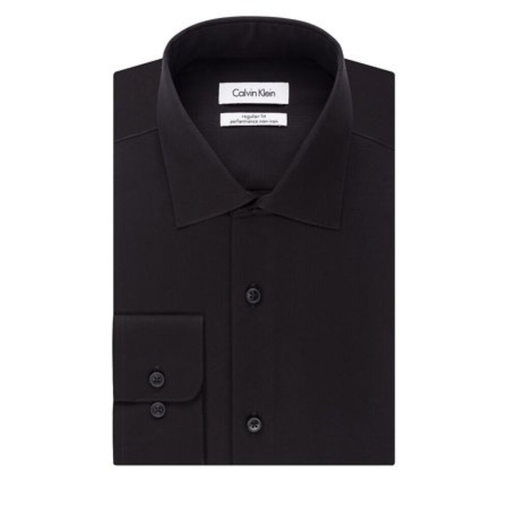 Calvin Klein Steel Men's Classic-Fit Non-Iron Performance Herringbone Dress Shir